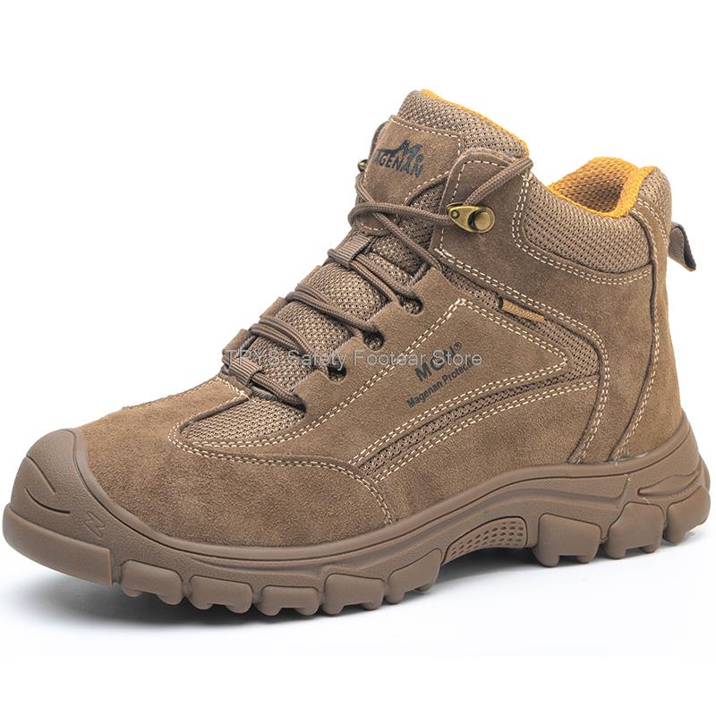 Fashion Construction Men Safety Shoes With Steel Toe Work Boots Man Anti-Slip Indestructible Work Shoes Male Anti-Puncture Safety Boots