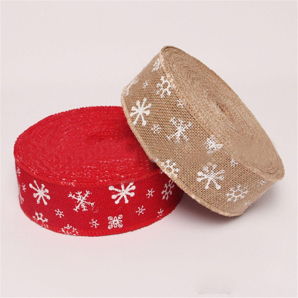 Craft Rustic Vintage Merry Christmas Wedding Snowflake Sisal Trim Snowflake Lace Ribbon Jute Burlap