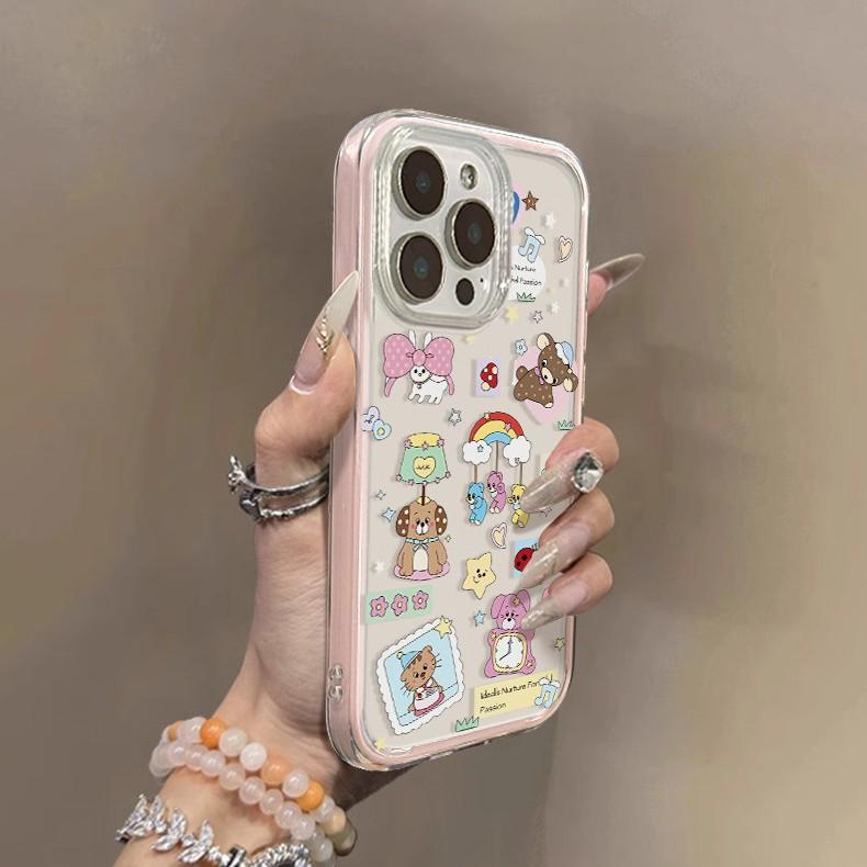Кукла-медведь для iPhone17ProMax Чехол для iPhone 15/13/1 2/14 Всесторонний мягкий чехол 11