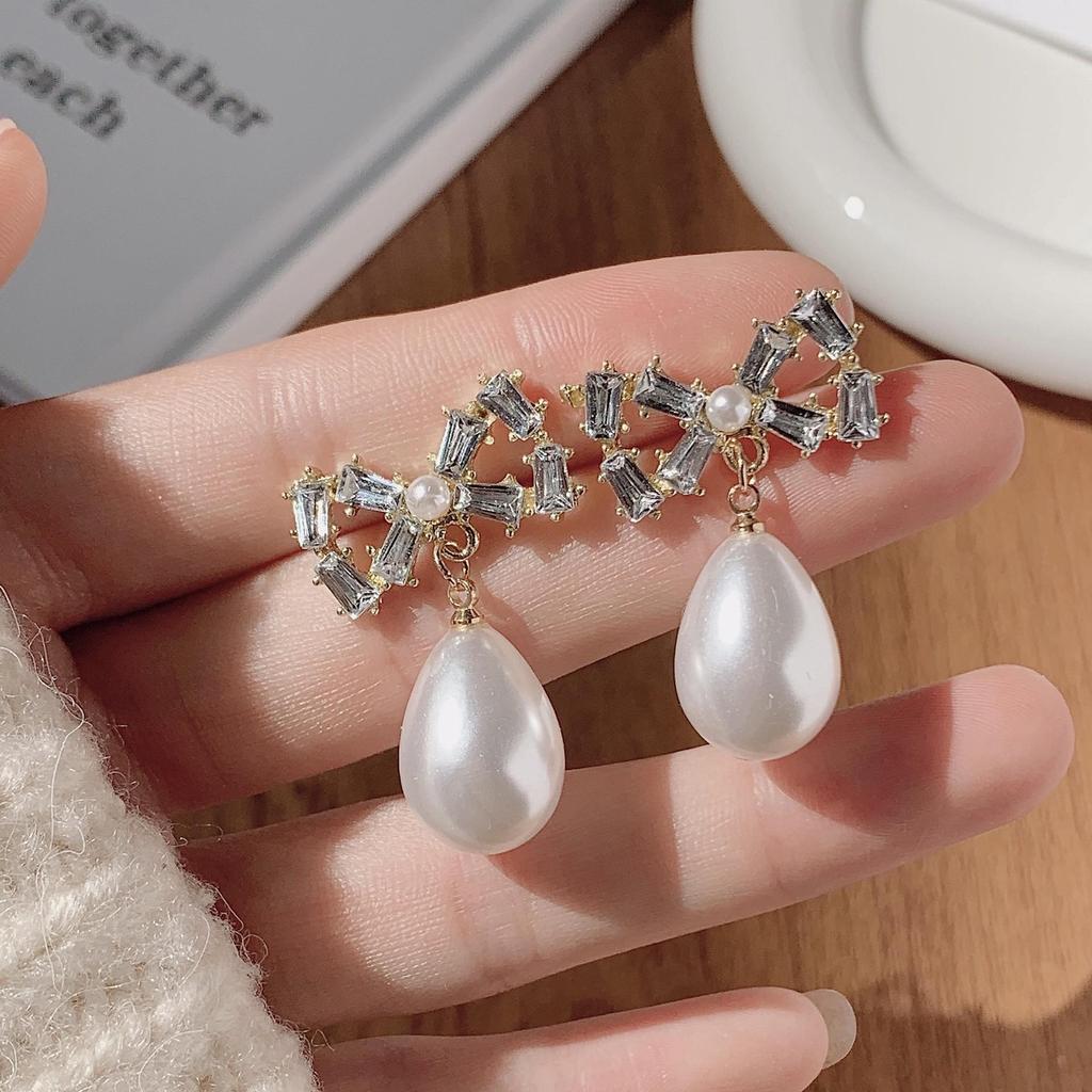 Женские серьги-подвески с французским барочным жемчугом в виде узлов - универсальный нишевый модный дизайн