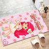Princess Strawberry Design Area Rug Personalized Name- Non-Slip, Soft & Cozy Floor Mat for Living Room, Office - Indoor/Outdoor Carpet