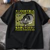 Japanese Style Lost In The Cheese Rat T-shirts Men Cotton Short Sleeve T Shirt Man Clothes T-shirts Oversized Streetwear