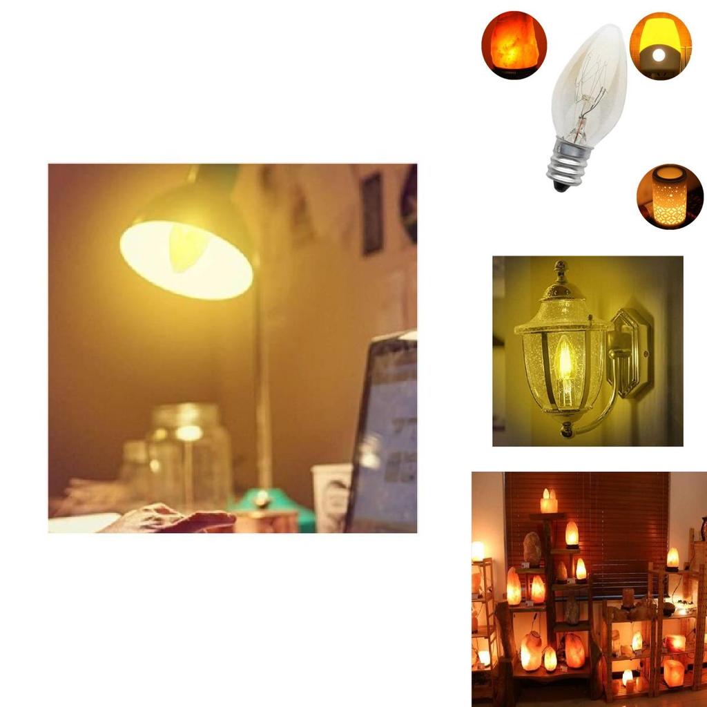 Серебряная лампочка E14 220v 10w C7 с острым кончиком, маленький винт, лампа для соляной лампы, аромалампы, ночник, лампа накаливания