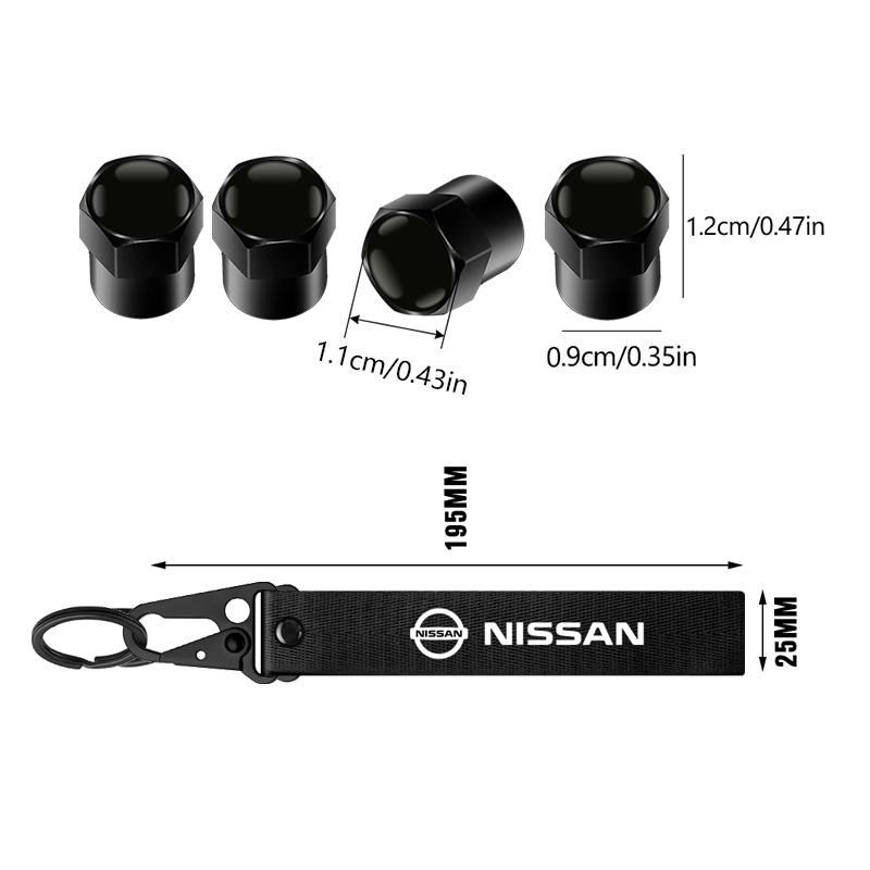AOK3 Для Nissan X-trail Qashqai Note Juke Sentra Leaf Алюминиевые Колпачки Клапанов Автомобильных Колес С Брелоком-Логотипом Автомобиля Набор Аксессуаров