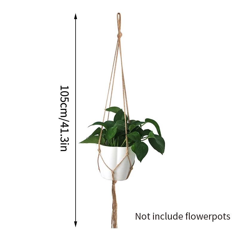 Macrame Hanging Baskets Woven Cotton Handmade Flower Basket Wall Plant Hanger Pot Indoor Bonsai Balcony Knotted Lifting Rope