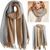 200*70cm Artificial Cashmere Scarf for Women Wool Scarf Double-sided Style Tassels Winter Thick Oversized Scarves Wraps