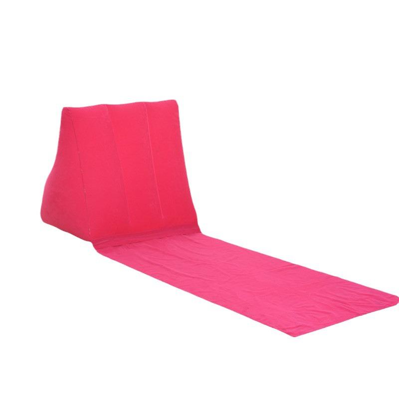Inflatable Triangular Back Cushion Pillow - PVC Flocking Beach Mat
