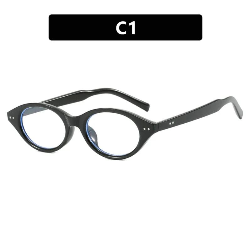 Vintage Black Leopard Oval Frame Glasses Anti Blue Light for Women Korean Japanese Fashion Eye Protection Decoration Eyewear