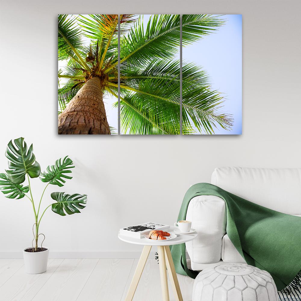 Картина из трех частей, печать на холсте Palm