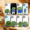 Чехол для телефона с мемом "Грустная смешная лягушка" для iPhone 17,16,15,14,13,12,11 Plus,Pro Max,XS,Мягкий силиконовый черный чехол