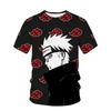 3D Kids Short Sleeve T Shirt Naruto Pain Akatsuki Crimson Cloud Themed Printed Top For Outdoor Games And Daily School Occasions