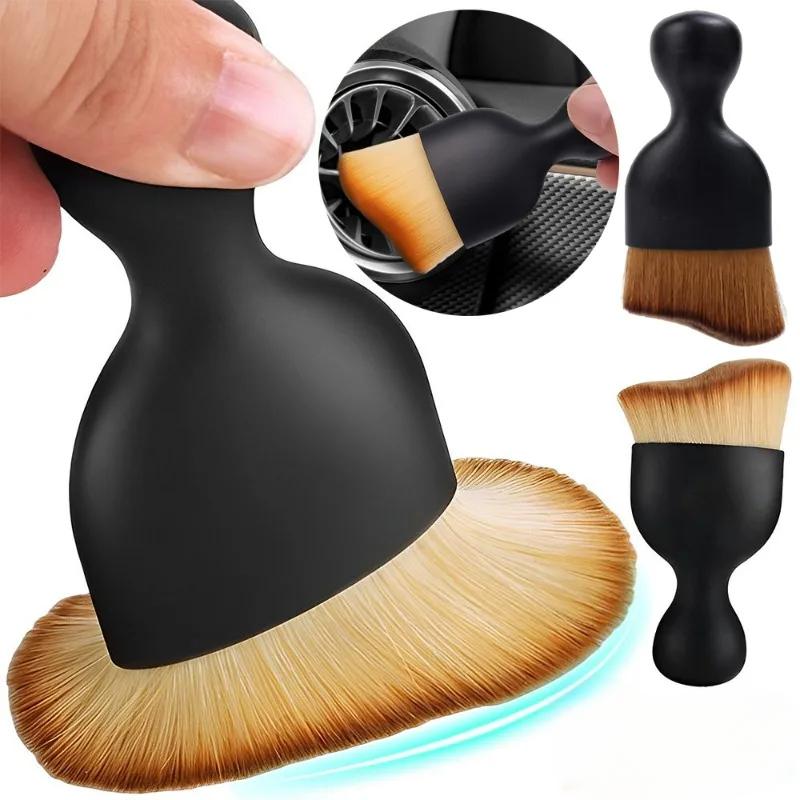 Щетки для чистки салона автомобиля, очистка воздуховодов, инструмент для чистки центральной консоли, мягкая щетка с ракушкой, щетка для удаления пыли из щелей автомобиля