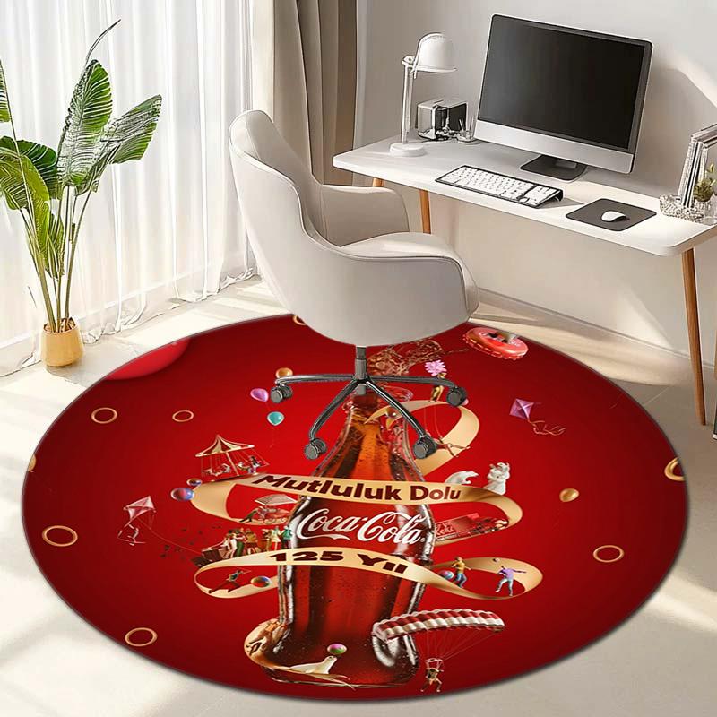 Christmas Gift Halloween Theme Bear Truck Coca Cola Round Carpet Soft Home Decoration Corridor Table and Chair Anti slip Outdoor Floor Mat Carpet H25