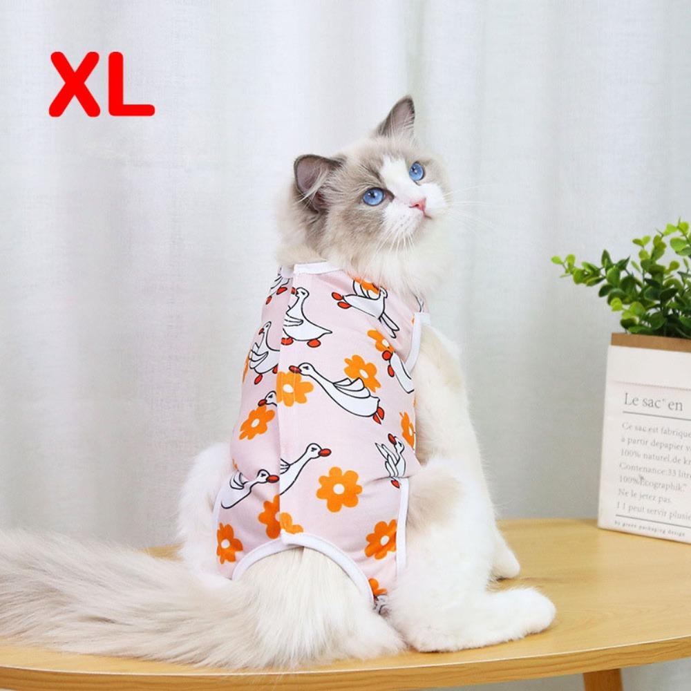 Durable Cartoon Cat Sterilization Clothes Anti-scratch Breathable Pet Surgery Suit Print Anti-licking Clothes