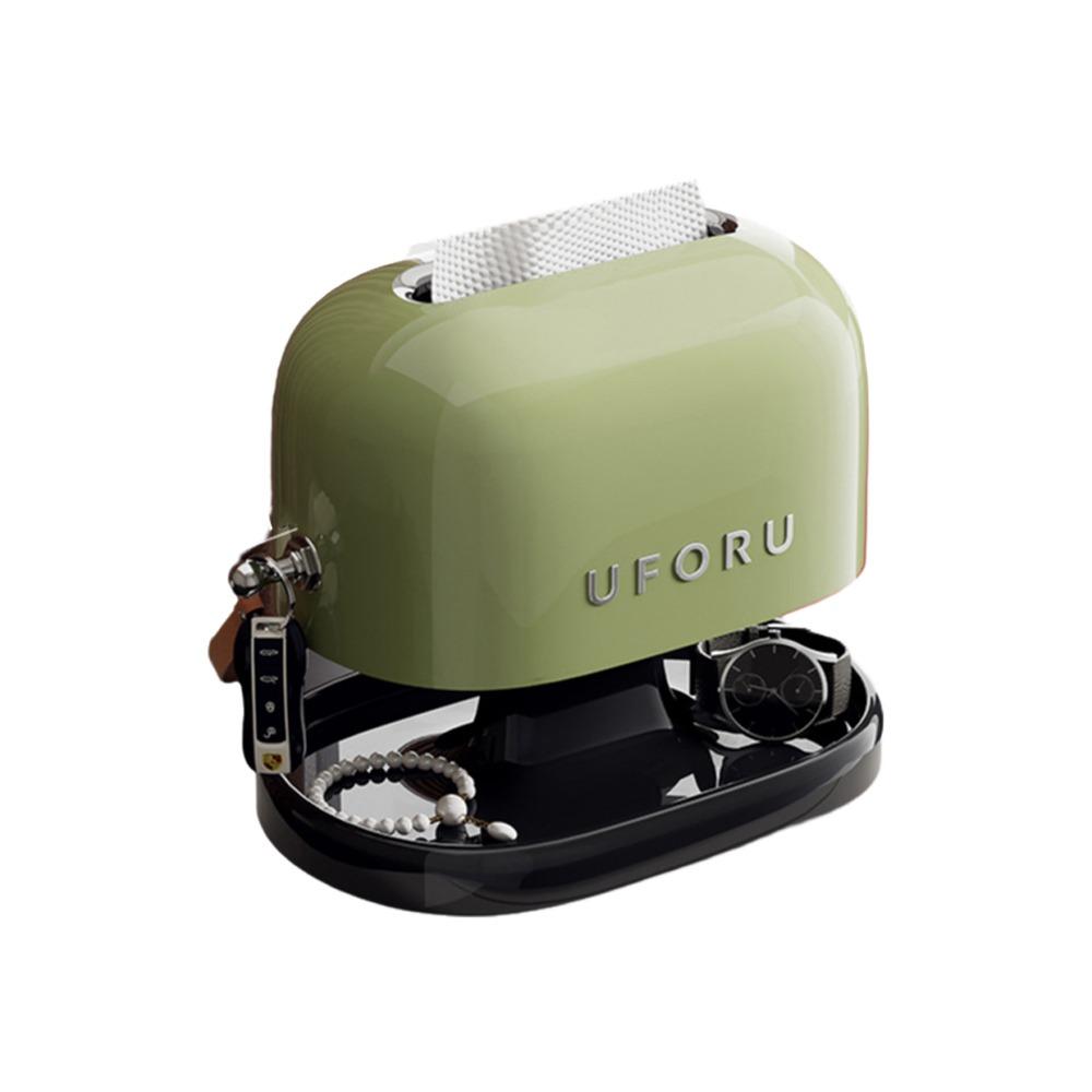 Cream Style Retro Tissue Box Spring Support Decorative Tissue Dispenser Space Saving Double-Layer Tissue Storage Box for Home