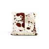 Exotic Cowhide Pillow Cover: Brown & White Leather Cushion Gift For Her Him Birthday Anniversary