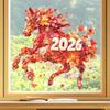 2026 Red Flower Horse Mirror Stickers Electrostatic Stickers on The Glass Door Window Wall for Home Office Room Decor Removable