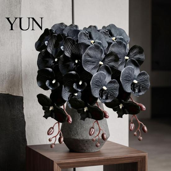 Durable Silk Orchids for Graduation Parties Artificial Phalaenopsis Orchid Flower Home Decor, Realistic Velvet Plant Easy Care Flowers Accents