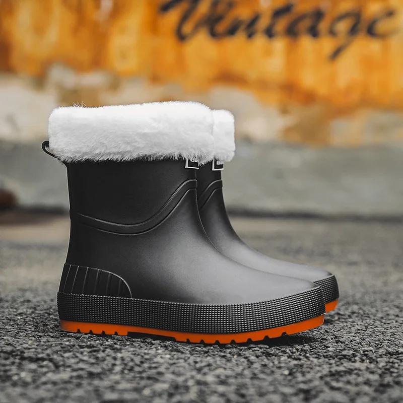 Rain Boots Women Slip-on High Quality Water Boots Waterproof Shoes Women's Rubber Rainboot Garden Galoshes Non-Slip Boots