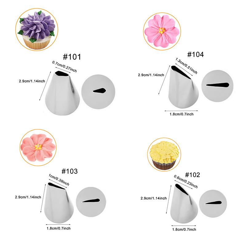 16pcs Piping Flower Scissors Kitchen Accessories Diy Icing Piping Cream Pastry Tips With 11 Nozzle Sets Cake Decorating Tools