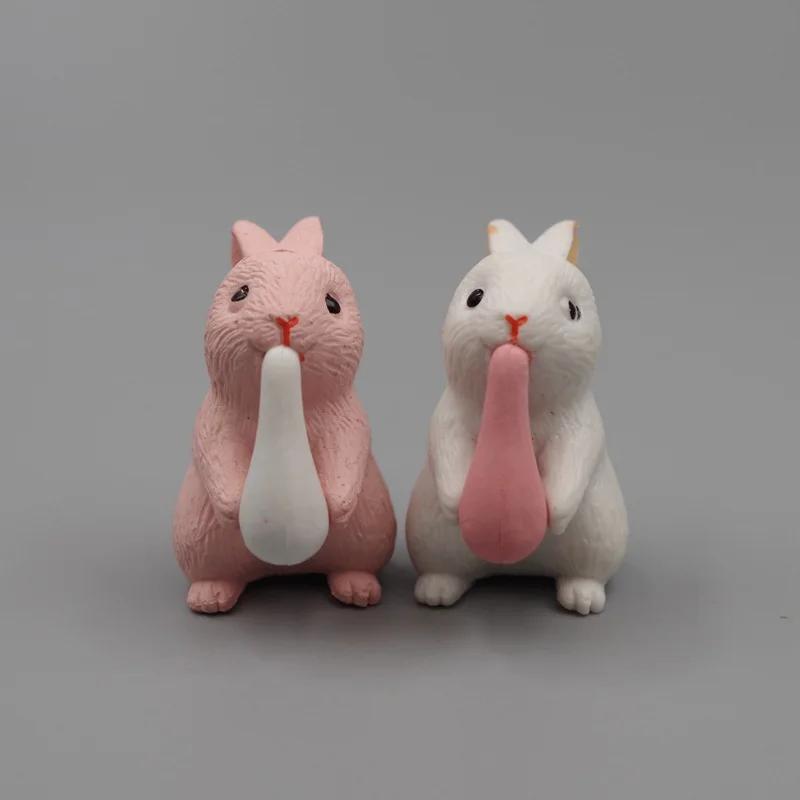 12 шт. Украшения для стола Поделки Милый Мини Кролик Миниатюрный Заяц Фигурка Животного Мини Кролик Садовое Украшение Микро Ландшафтная Поделка