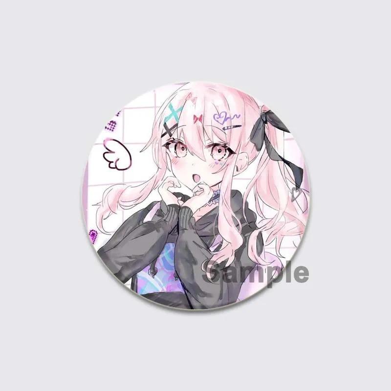 32/44/58mm Anime Mizuki Akiyama Badges Project SEKAI Brooch Round Brooches Jewelry Creative Art Pins for Backpack Decor Gift Accessory