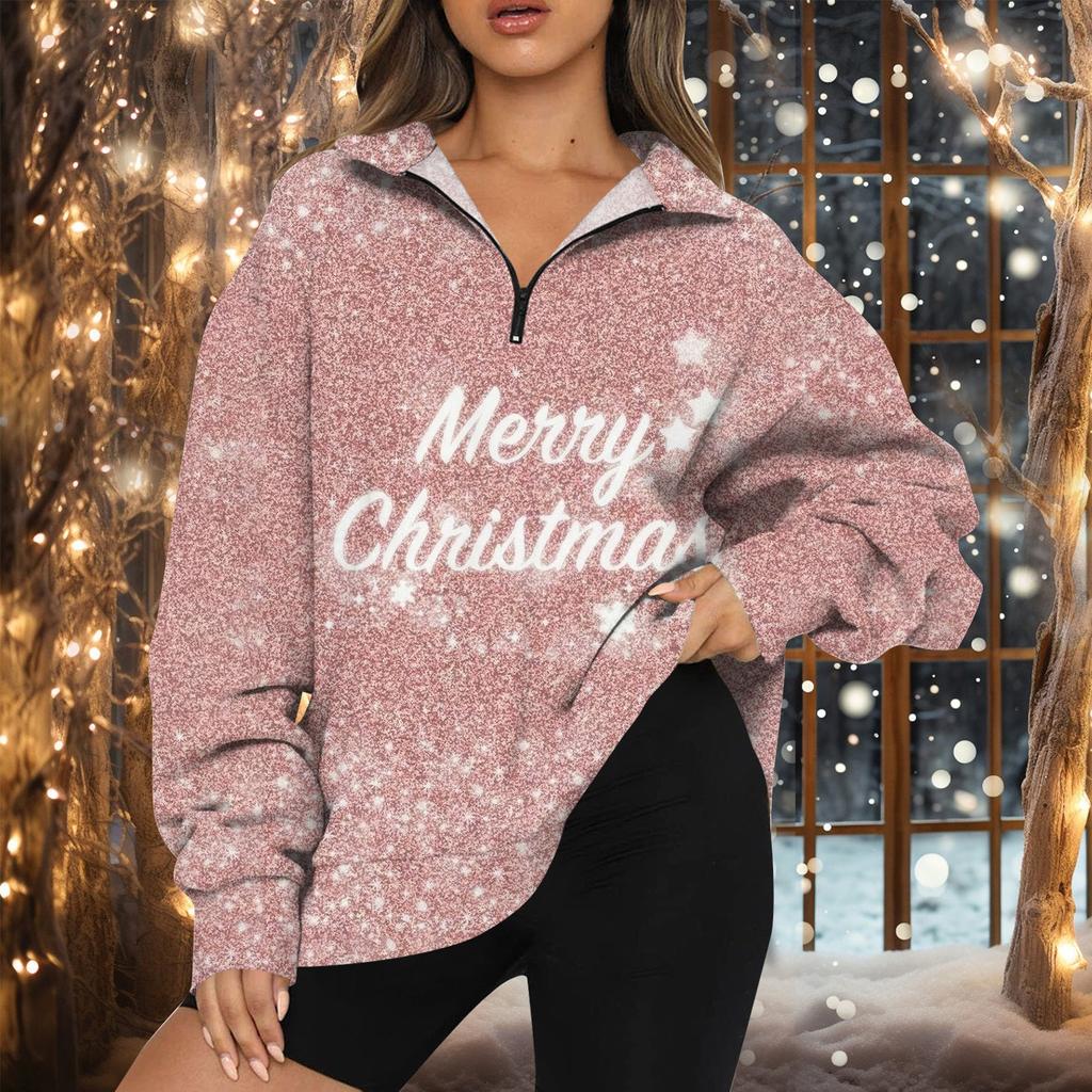 Женская мода повседневная толстовка с длинным рукавом и принтом на молнии с высоким воротом и заниженными плечами