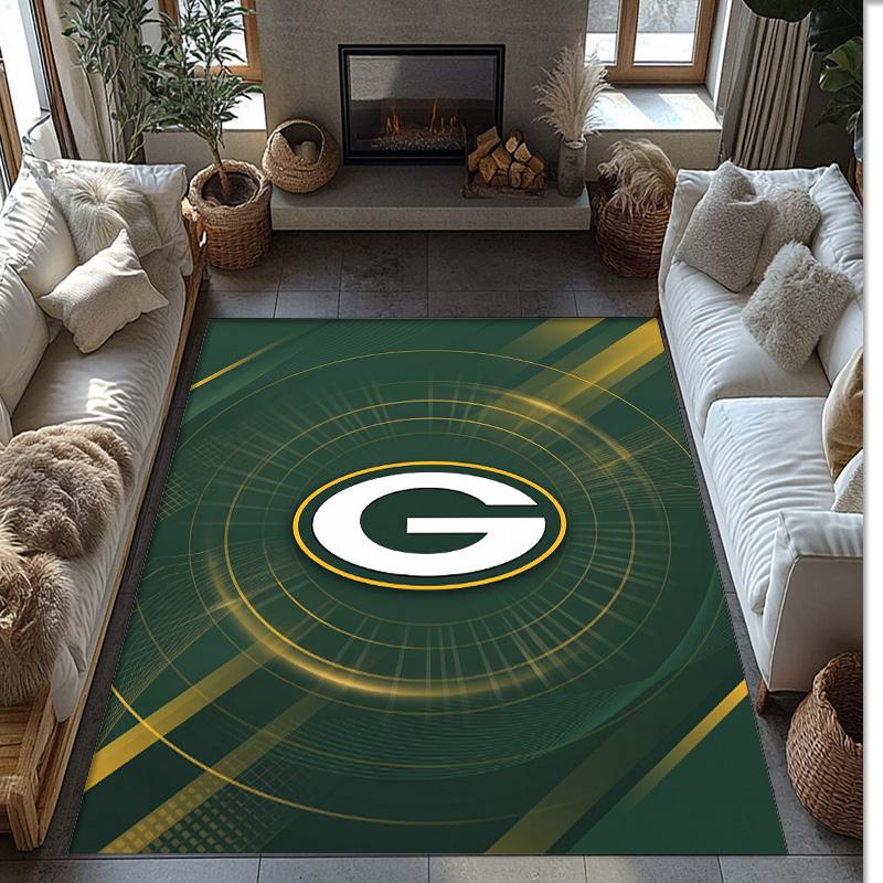 Green Bay Packers Crystal Velvet Carpet Soft Anti?Slip Floor Mat Comfortable Home Living Room Bedroom Decor Rug