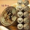 1/2/10 шт. позолоченная памятная монета Биткойн, коллекционная монета, художественная коллекция, подарок
