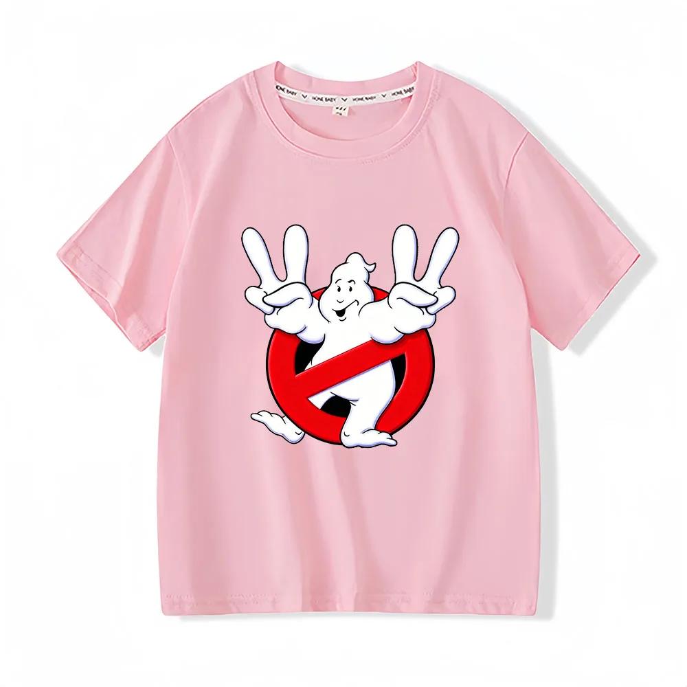 100 Cotton Ghostbusters Childrens Tshirts Funny Graphic Cartoon Print Short Sleeve Boys Girls Tee Casual Oneck Tops Summer