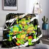 Ninja Turtles Adventure Throws Blanket Flannel Blankets Plush for Couch Bed Gifts for Men Women Travel picnic blanket Christmas fan gifts