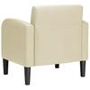 Cream Armchair with Armrests 54 cm Faux Leather