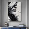 Abstract Black And White Woman Face Texture Canvas Painting Modern Figure Posters and Prints for Living Room Decor No Frame