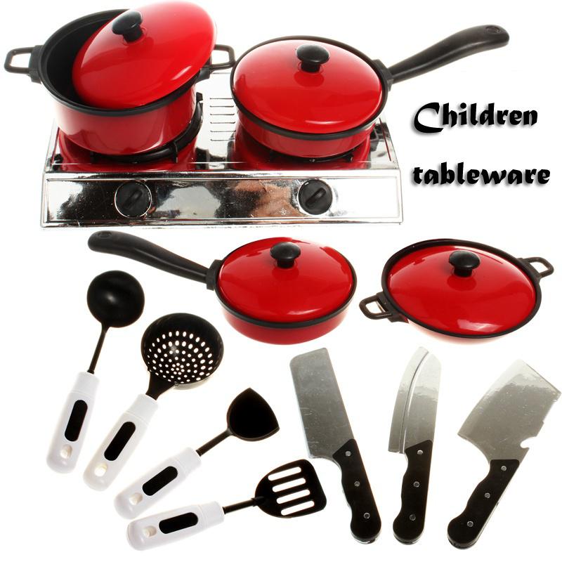 13 шт. / набор Детские игрушки Искусственная посуда Кухонные игрушки Домашняя детская утварь Посуда для приготовления пищи