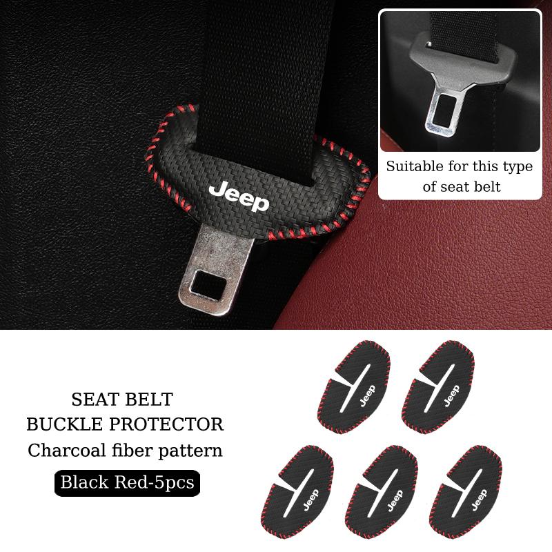Car Seatbelt Buckle Cover Leather Seatbelt Anti-Scratch Mat Accessories For Jeep Renegade Grand Cherokee Compass Patriot Wrangle AKV1