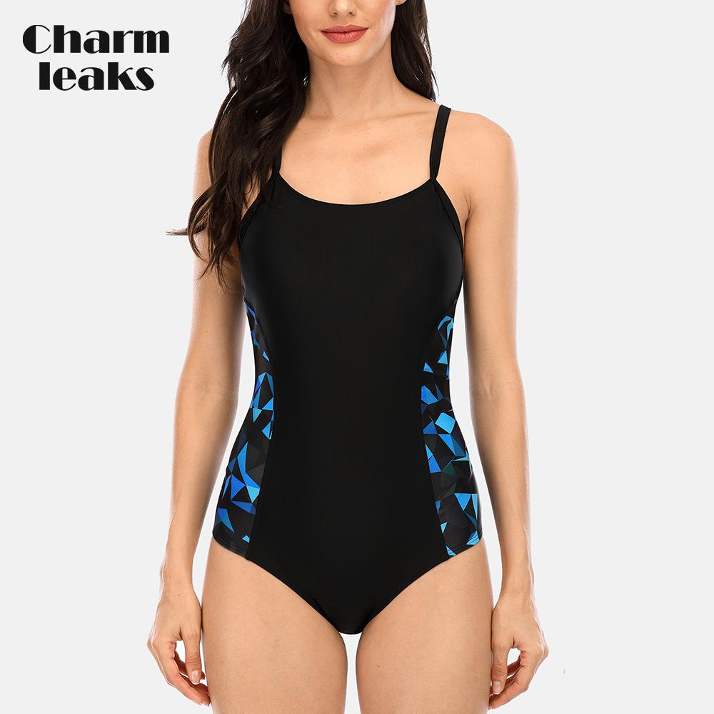 CHARMLEAKS Женский спортивный цельный купальный костюм Racerback, купальный костюм, тренировочный купальный костюм