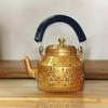 Расписанный вручную Традиционный Алюминиевый Цветной Декоративный Чайник(6 дюймов) (золотой)