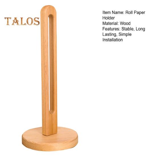 Деревянный держатель для бумажных полотенец с устойчивым основанием, нескользящая конструкция, простая установка, держатель для рулонов бумаги на кухне, стойка для хранения