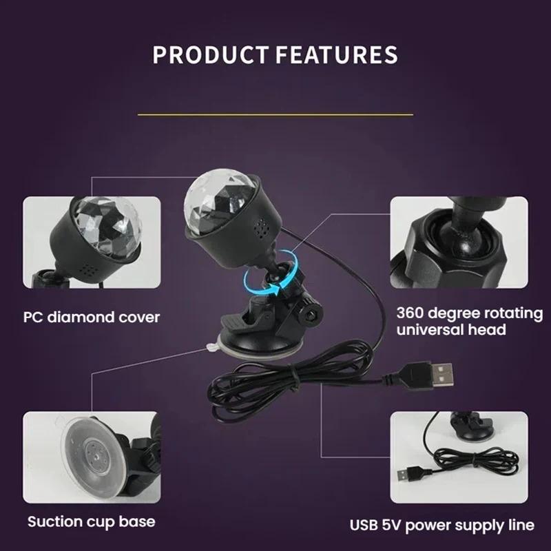 5 В USB Питание RGB Светодиодный Сценический Диско DJ Свет Магический Танцевальный Проектор Атмосферный Шоу-Лампа для Автомобиля Рождественский Подарок KTV Вечеринка Клуб
