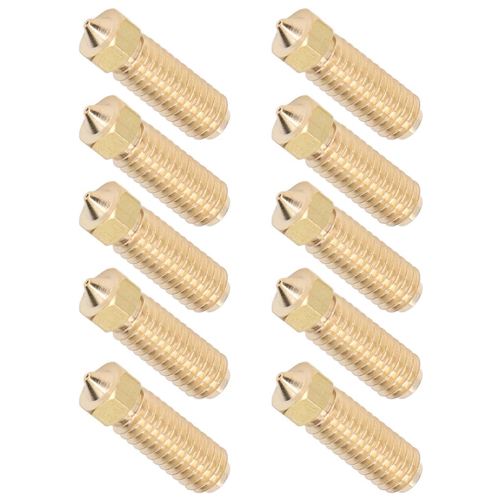 10Pcs 3D Printer Brass Nozzle Strong Heat Conduction Smoothly Inner Wall M6 Brass Nozzle for Kobra3