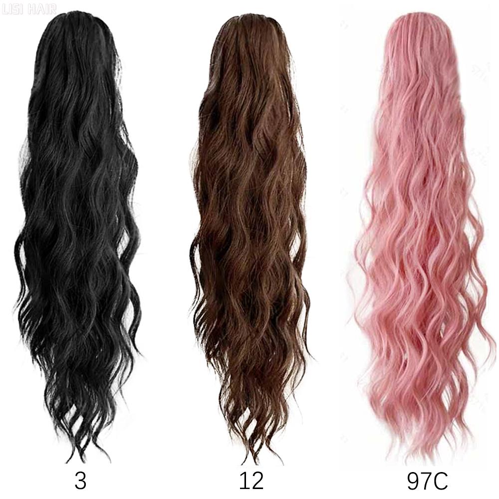 MERISIHAIR Synthetic Claw Clip In Ponytail Hair Extension Wavy Ponytail Extension Wig For Women Ponytail Hair Black Brown