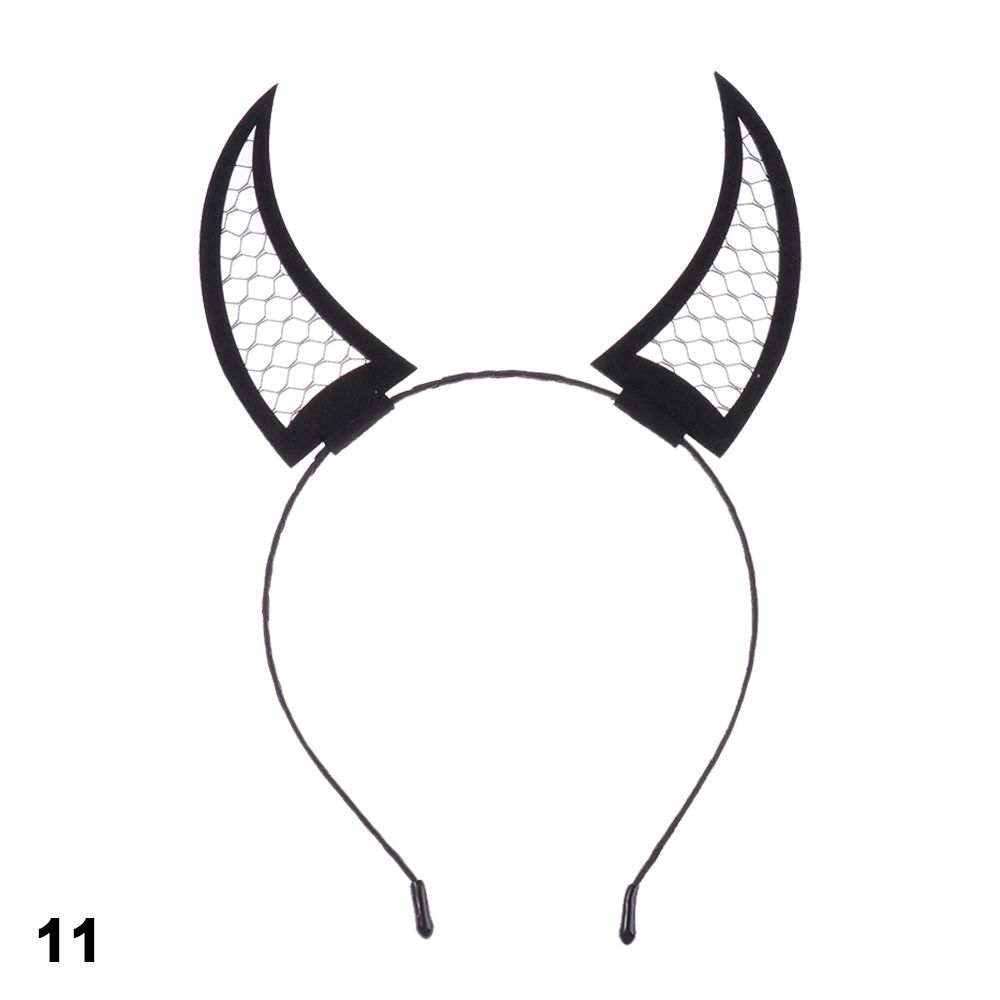 Головной убор для вечеринки Повязка на голову на Хэллоуин Маска-паук Повязка на голову Рог дьявола Обруч для волос Кружевная вуаль Верхушка