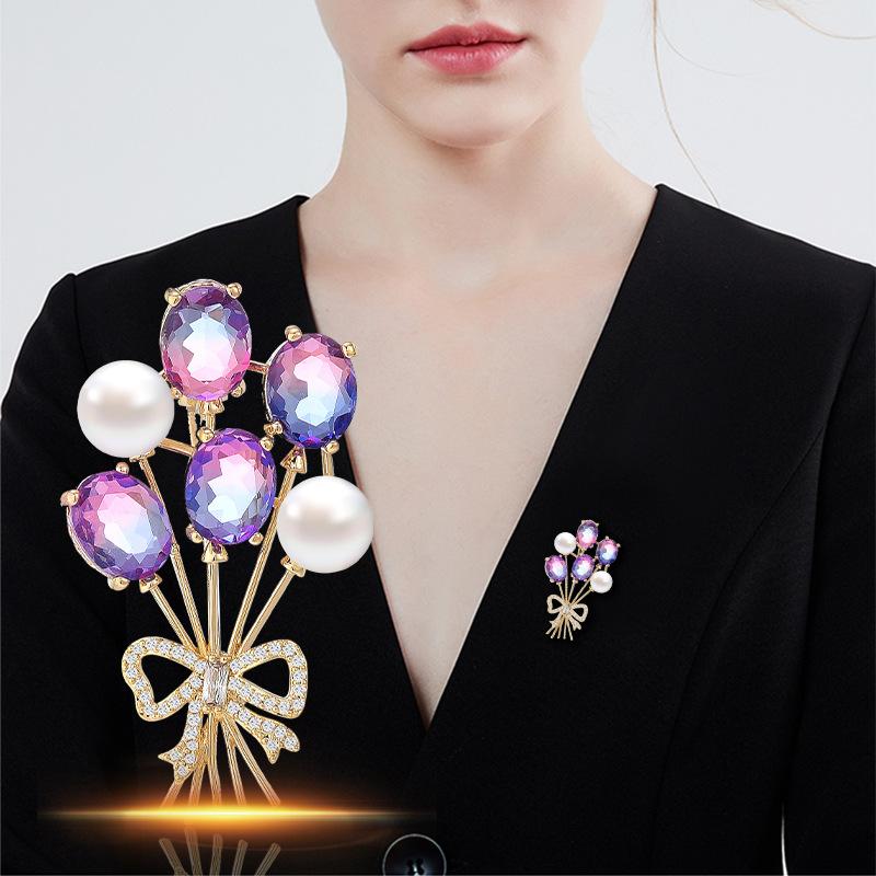 Fashion Color Balloon Suit Corsage Simple Pin Coat With Accessories Creative Plant Brooch