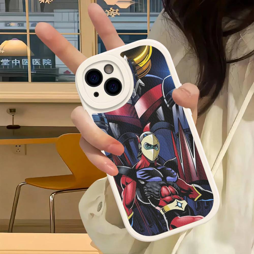 UFO R-Robot G-Goldorak Phone Case For IPhone 16 15 14 13 12 11 Pro Max Plus 16E Soft Leather Cover