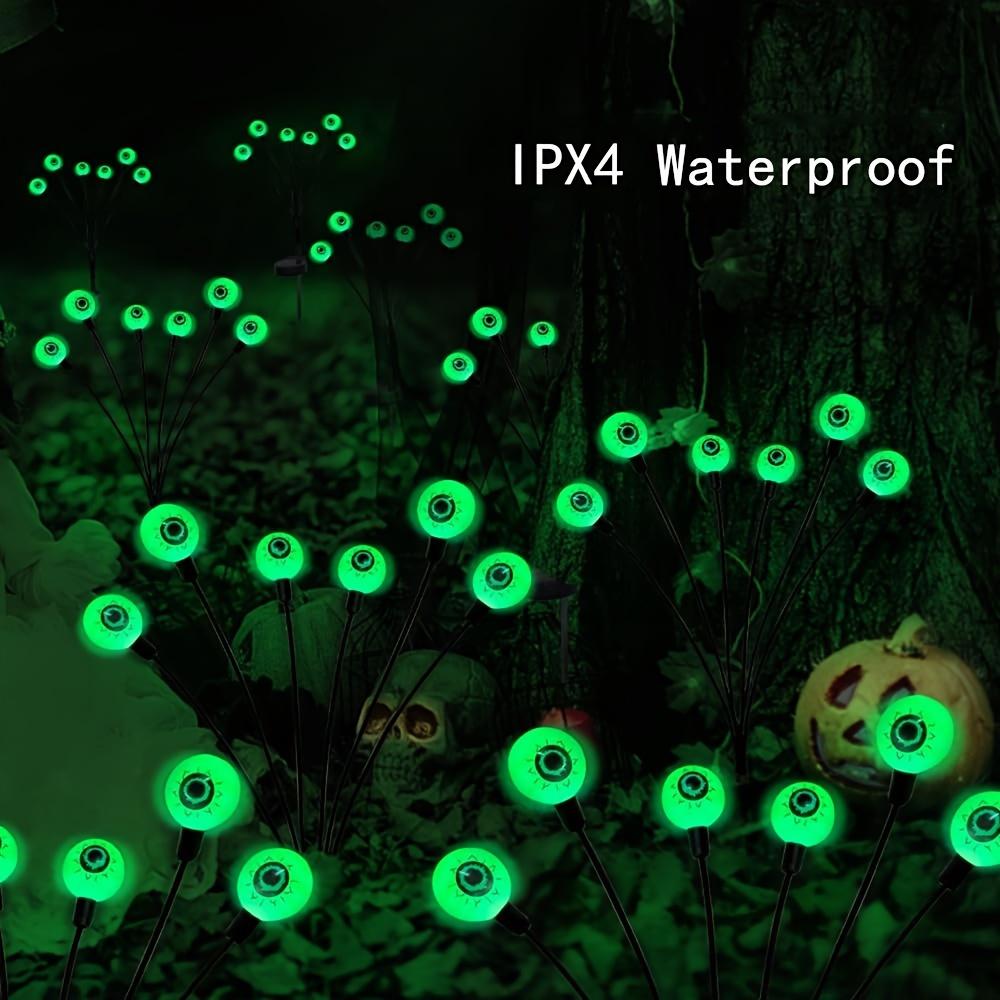 Ужасающий глазное яблоко Солнечный садовый светильник Хэллоуин Украшение Уличные качающиеся светлячки, Призрачные огни Солнечные для газона, террасы, украшения для вечеринки