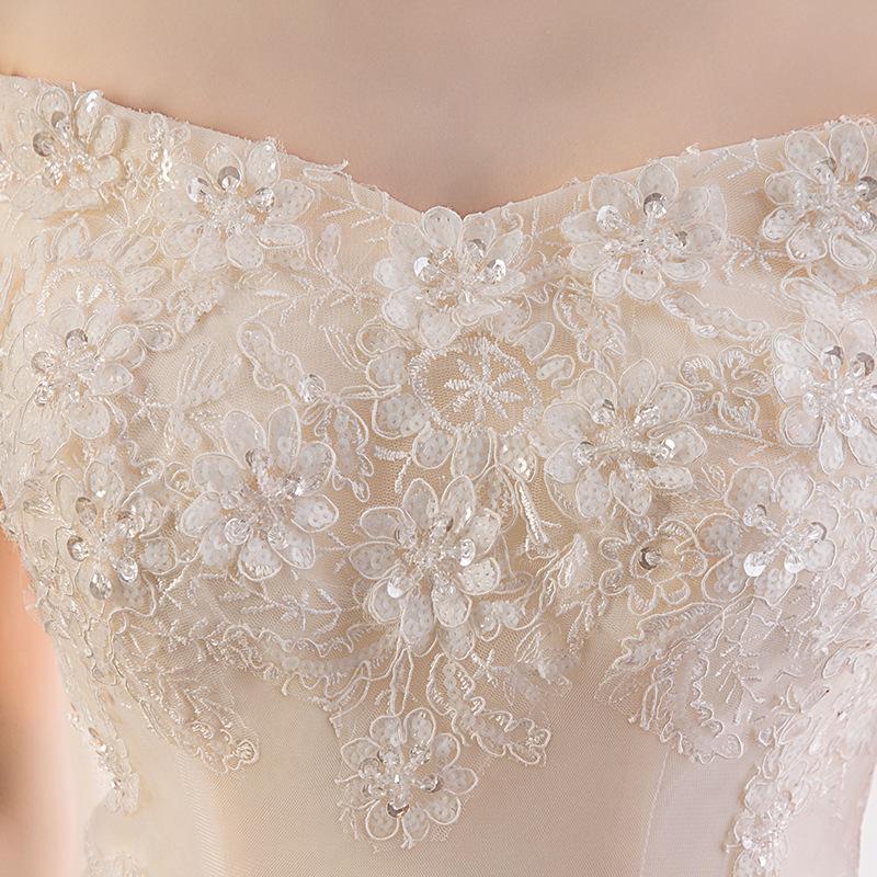 Свадебное платье женское новое платье невесты из основной пряжи со шлейфом на одно плечо принцесса ретро королевский фантазийный французский стиль