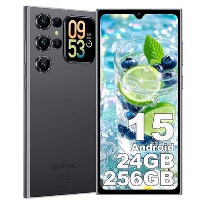 Портативный телефон OUKITEL C62 Pro 24 ГБ+256 ГБ Смартфон Дешевый 6,88" 5150 мАч Телефон Android 15 13 МП Двойная SIM 4G/NFC Черный