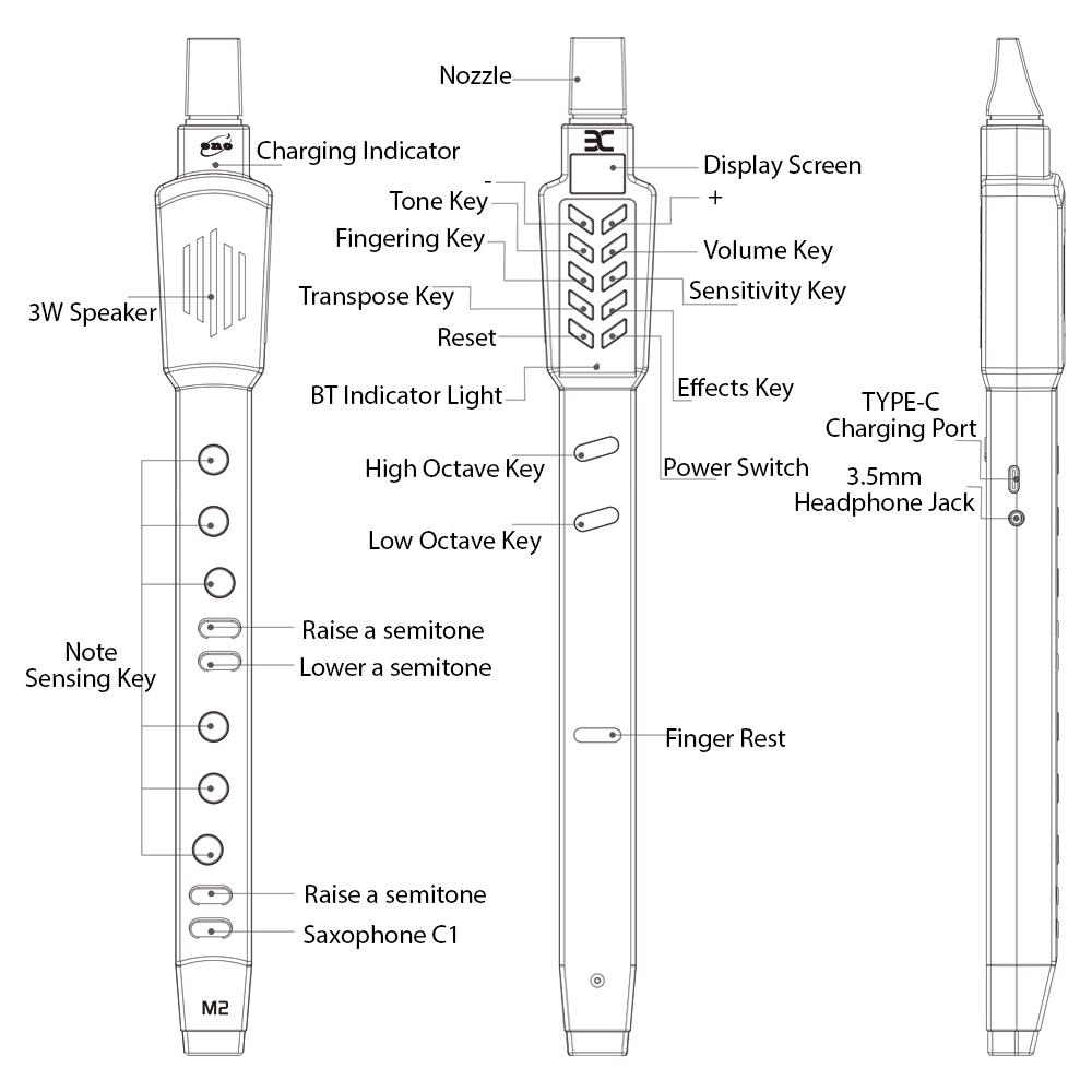 ENO цифровой духовой инструмент портативный автоматический вибрационный мини-электронный духовой инструмент набор с
