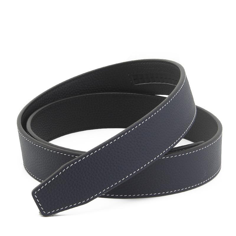 Double Sided Top Layer Cowhide Belt Strip Men's Automatic Buckle Belt Body Double Edged Cowhide Belt Strip