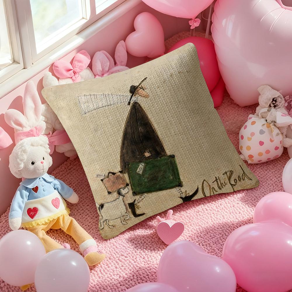 Подушка с принтом S-Sam Toft Art, наволочка, защита от пылевых клещей, скрытая молния, шелковистый короткий плюш, чехол для диванной подушки
